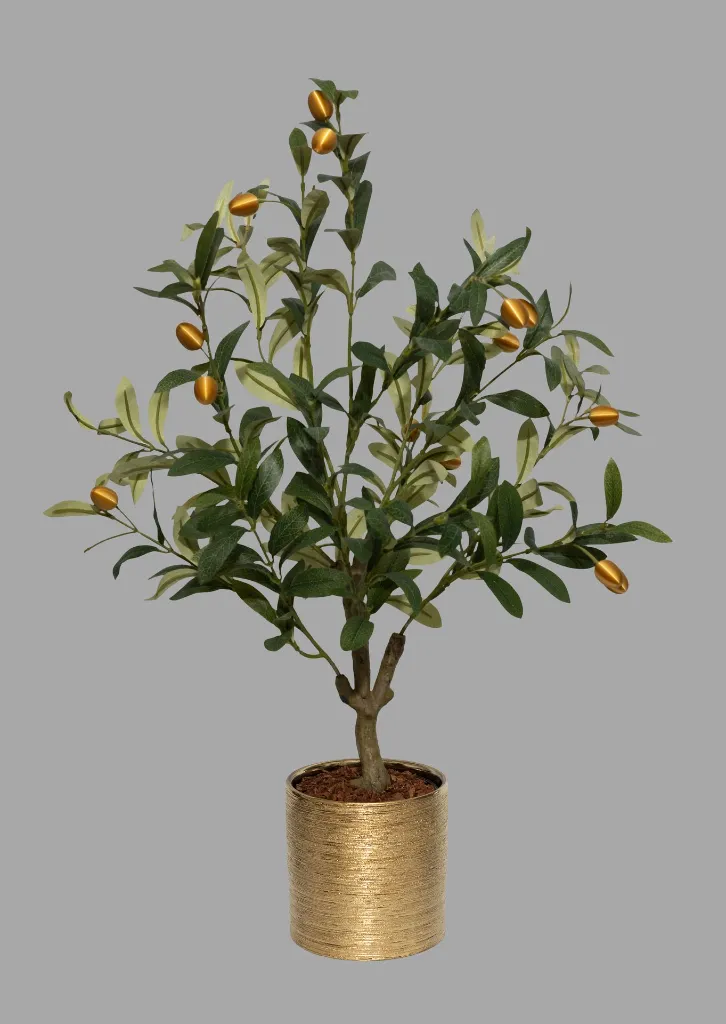 Branch With Gold Base Gray Background.webp