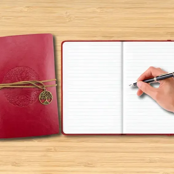 Leatherette Journal - Tree of Life - Dark Red2.webp