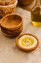 Olive Wood Round Dipping Bowls (Set of 4) from Naturally Med