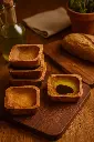 Olive Wood Square Dipping Bowls (Set of 4) from Naturally Med