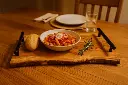 Olive Wood Rustic Serving Tray w/ Black Handles from Naturally Med