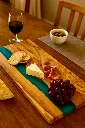 Olive Wood Small Cutting Board w/ Blue Resin from Naturally Med
