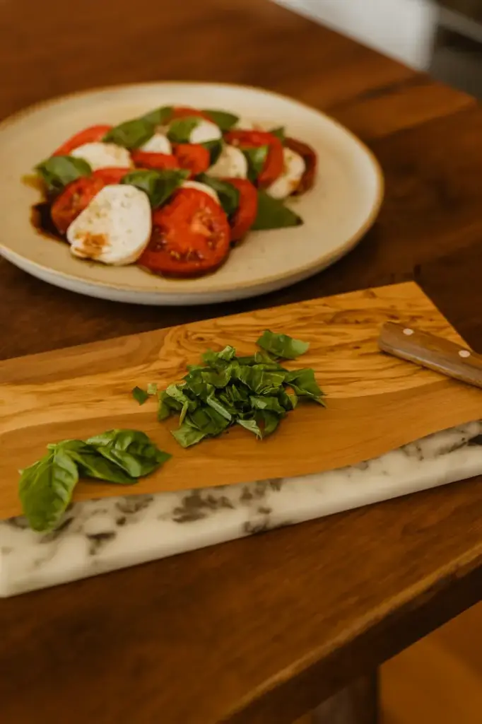 [NM-CB-MD-MR-BD] Olive Wood Medium Cutting Board w/ Marbled Resin from Naturally Med