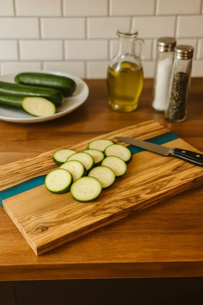 Olive Wood Medium Cutting Board w/ Blue Resin from Naturally Med