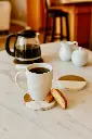 Coasters 4" Round Natural Hardwood & White Marbled Resin (Set of 2)