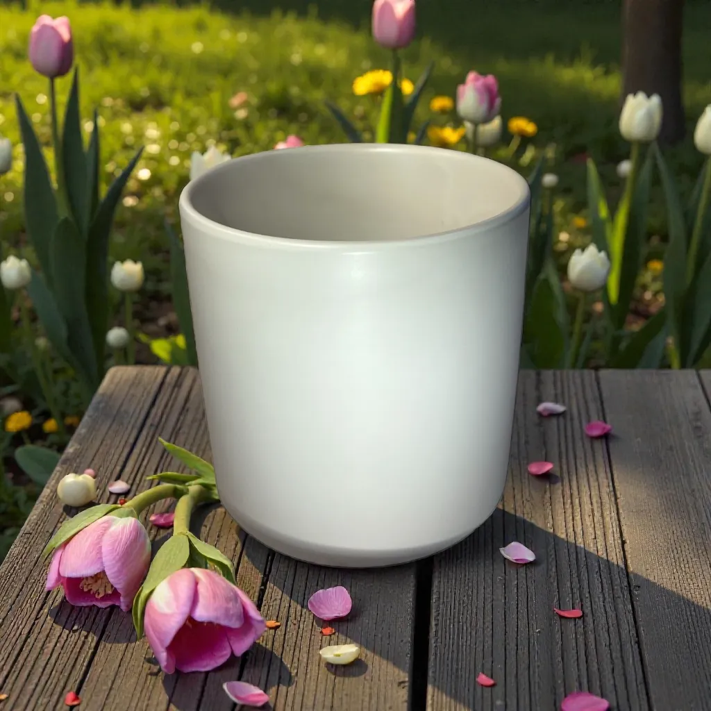 White Ceramic Flower Pot from Event Wholesale (Fits our 24" Faux Olive Tree)