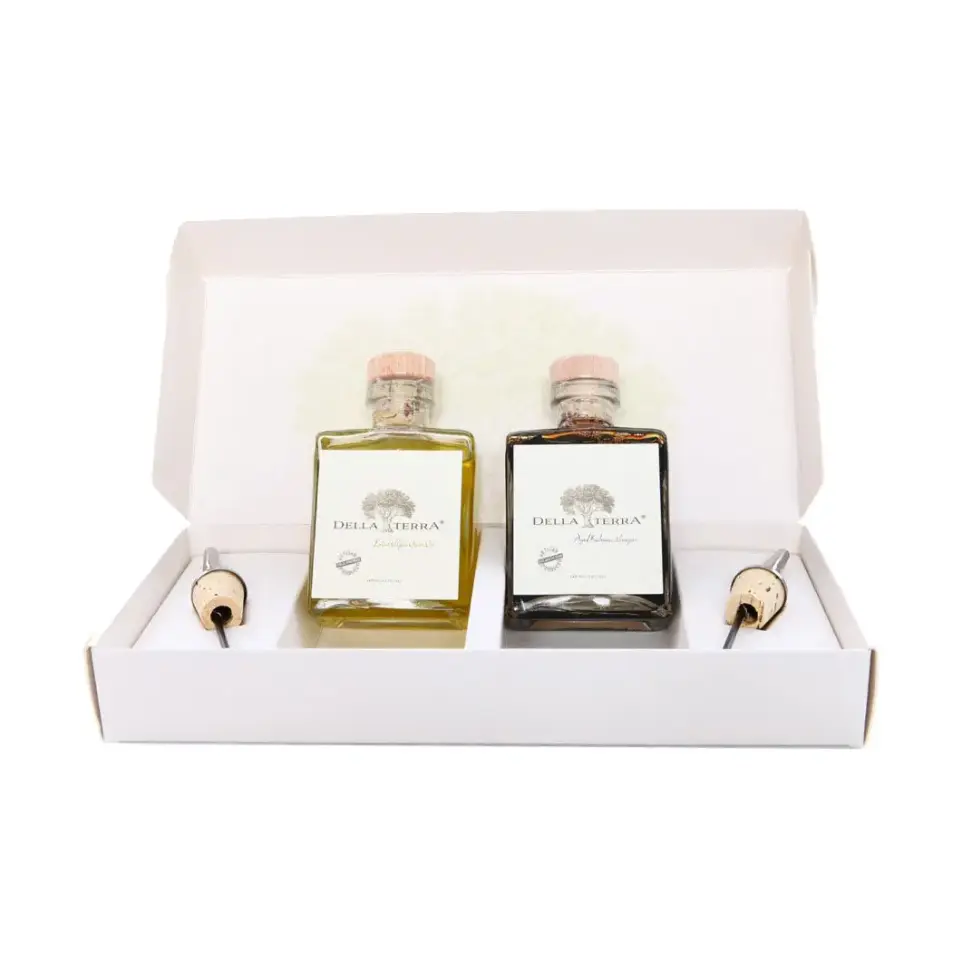 [DT-FD-5Z-NA-OL] Organic Extra Virgin Olive Oil (5oz) & Aged Balsamic Vinegar (5oz) Set by Della Terra Oils