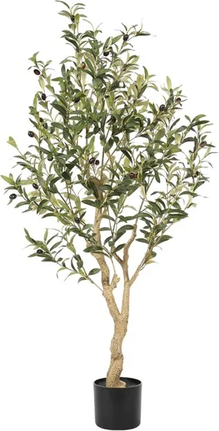 48" Timeless Faux Olive Tree - Comes with your Choice of 26 Gold or Silver Olives