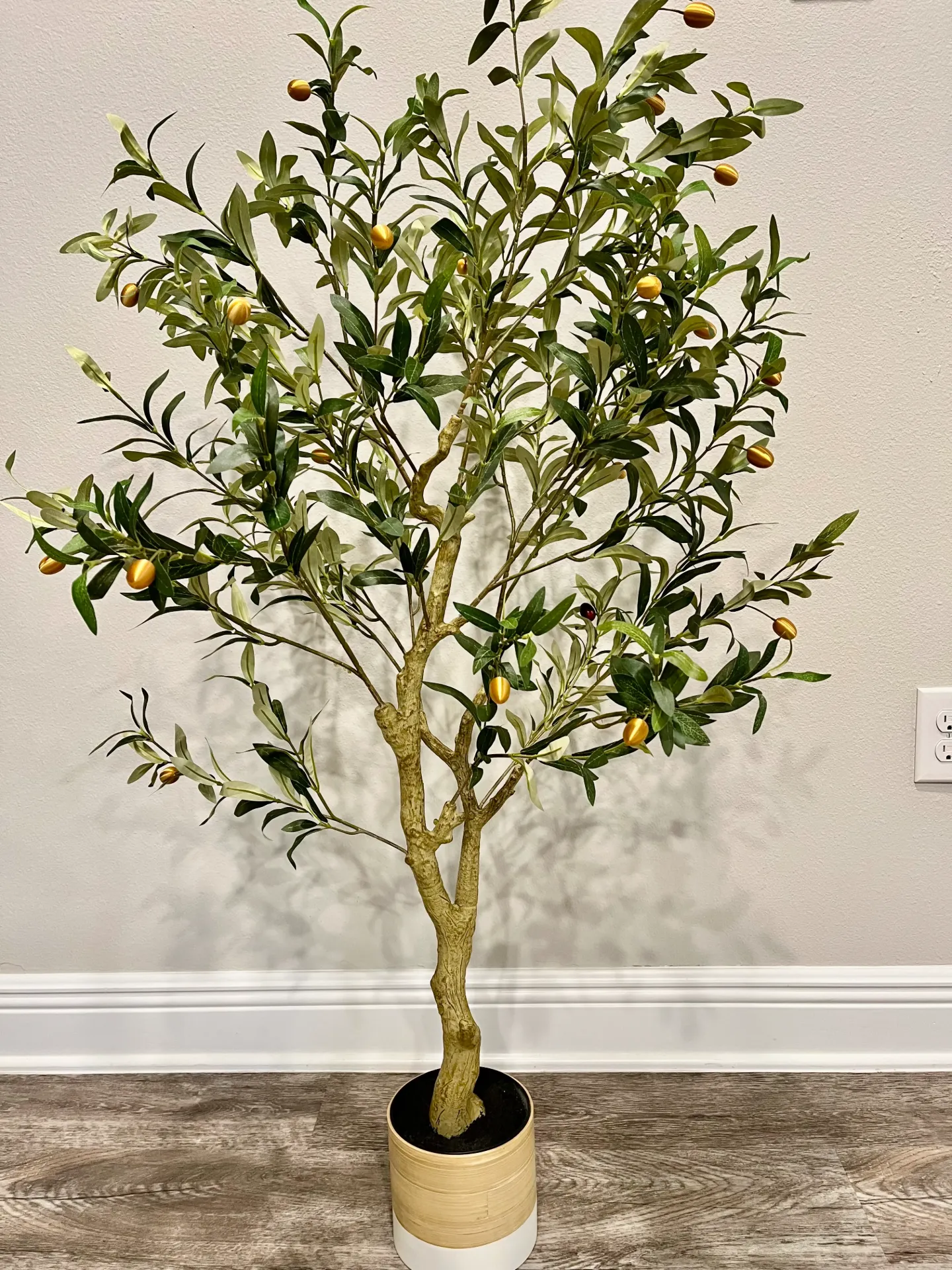 [AM-TR-48-GD-FX] Zakar 48" Artificial Olive Tree with a choice of 26 Gold or Silver Remembrance Olives (Flower Pots Sold Separately) (Gold)