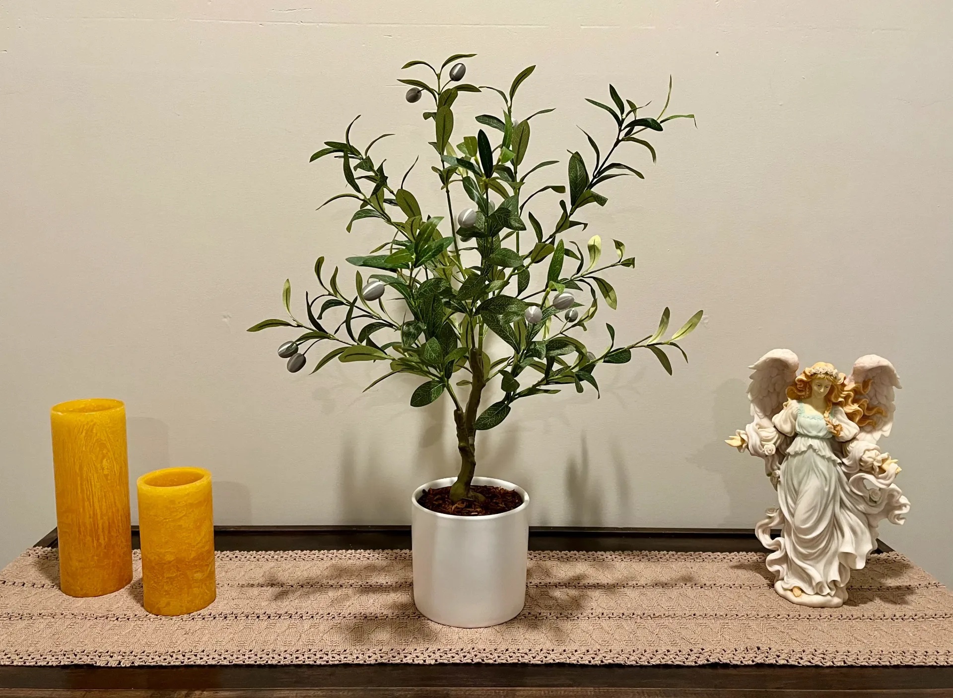 24" Resurrection Faux Olive Tree with Biblically Colored Olives (Flower Pot Sold Separately)