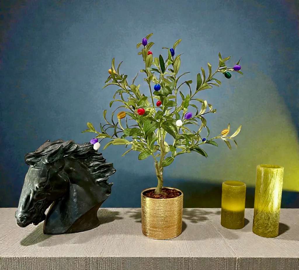 24" Resurrection Faux Olive Tree with Biblically Inspired Olives (Flower Pot Sold Separately)