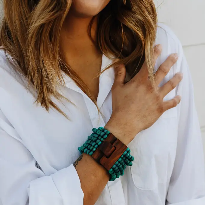 [CF-JE-FA-TQ-UB] Unity Bracelet by 'Crowned Free' in Turquoise - on a mission to end Human Trafficking