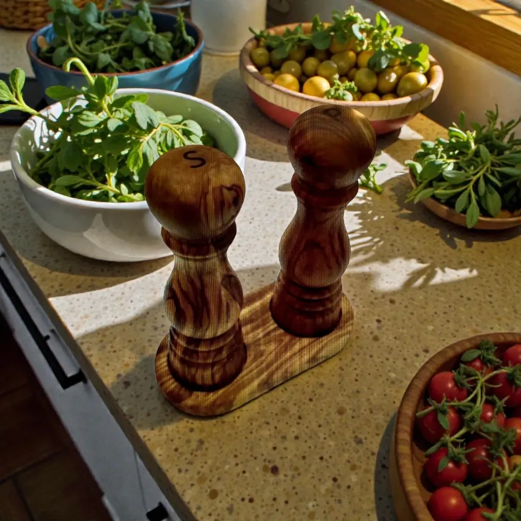 [MM-SP-08-WD-ML] Olive Wood Salt & Pepper Mill Set