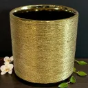 Gold Ceramic Flower Pot (Fits our 48" Artificial Olive Tree)