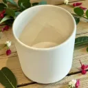 White Ceramic Flower Pot (Fits our 48" Artificial Olive Tree)