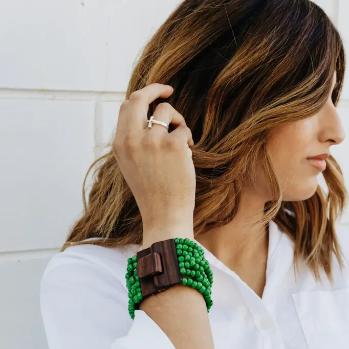 [CF-JE-FA-GR-UB] Unity Bracelet by 'Crowned Free' in Green - on a mission to end Human Trafficking