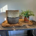 Seagrass Planter Basket with a Built-in Plastic Liner - 7" Brown